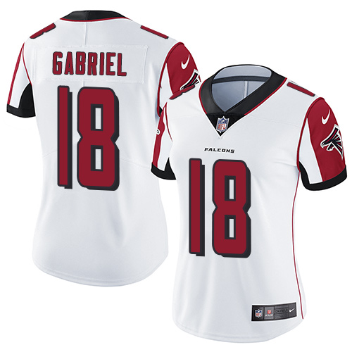 Nike Falcons #18 Taylor Gabriel White Women's Stitched NFL Vapor Untouchable Limited Jersey